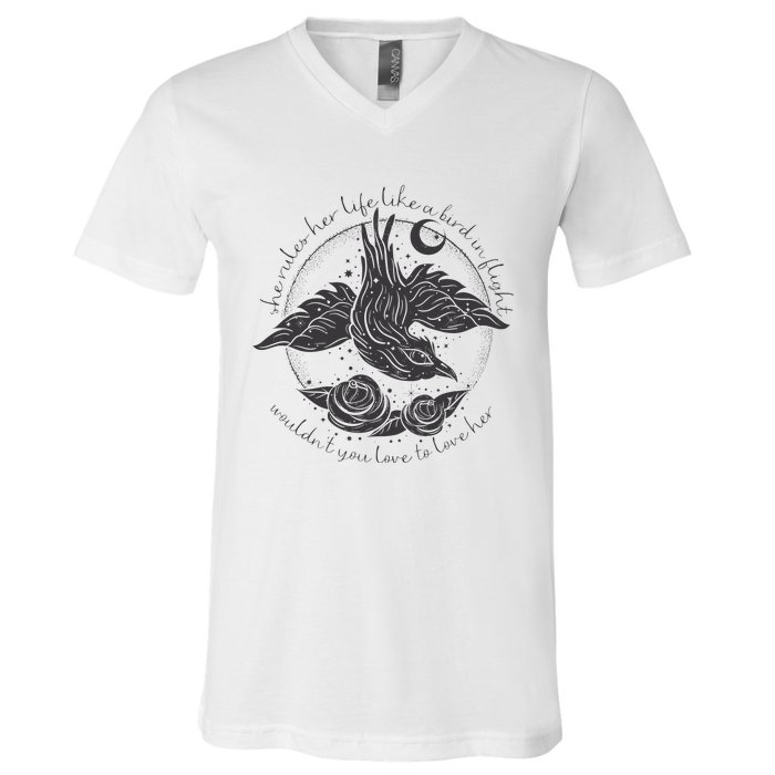 S.T.E.V.I.E N.I.C.K.S Bird In Flight Rhiannon Inspired V-Neck T-Shirt