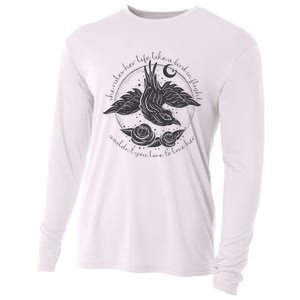 S.T.E.V.I.E N.I.C.K.S Bird In Flight Rhiannon Inspired Cooling Performance Long Sleeve Crew