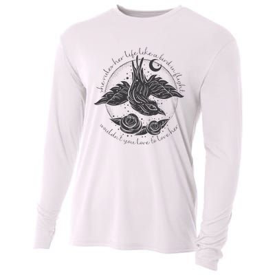 S.T.E.V.I.E N.I.C.K.S Bird In Flight Rhiannon Inspired Cooling Performance Long Sleeve Crew