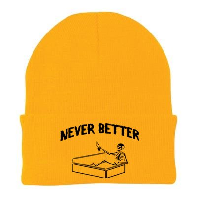 Skeleton Never Better Knit Cap Winter Beanie