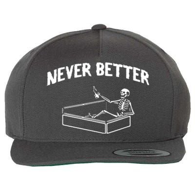 Skeleton Never Better Wool Snapback Cap