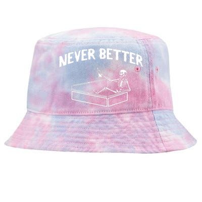 Skeleton Never Better Tie-Dyed Bucket Hat