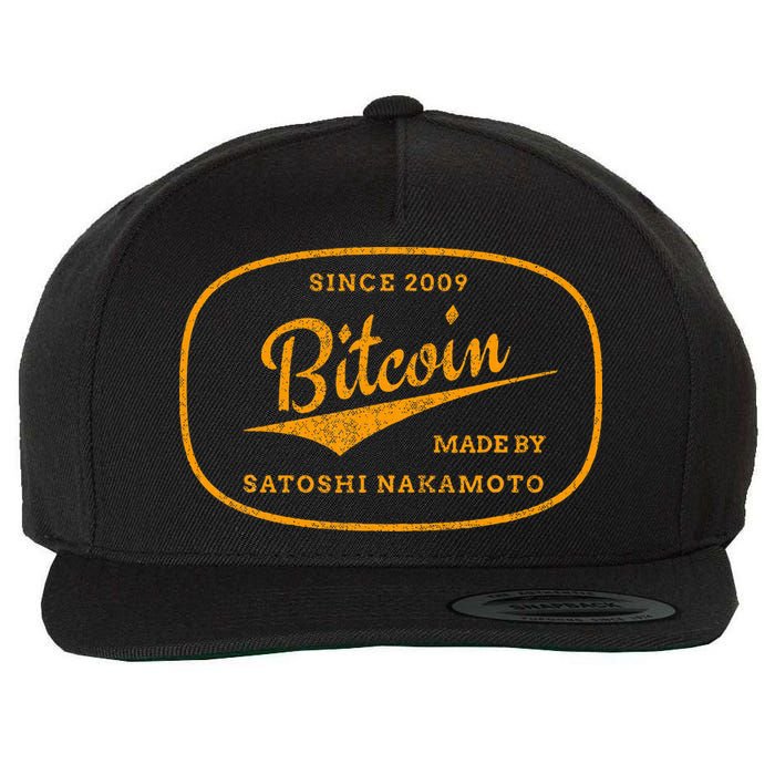 Satoshi Nakamoto Bitcoin Crypto Wool Snapback Cap