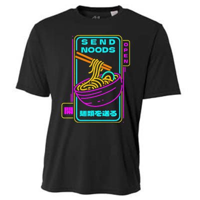 Send Noodle Bowl Funny Ra Noods Anime Japan Neon Glow Tee Cooling Performance Crew T-Shirt