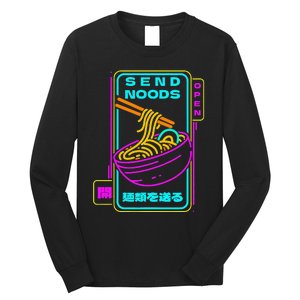 Send Noodle Bowl Funny Ra Noods Anime Japan Neon Glow Tee Long Sleeve Shirt