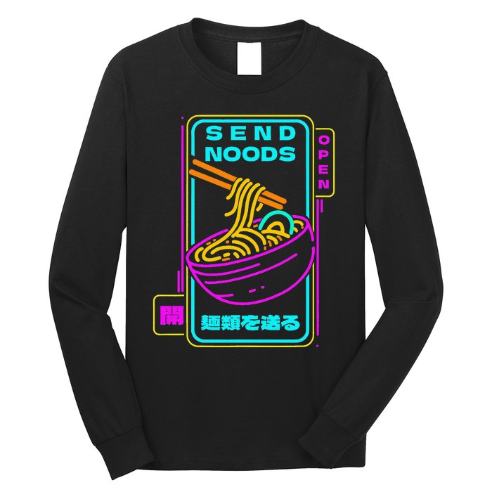 Send Noodle Bowl Funny Ra Noods Anime Japan Neon Glow Tee Long Sleeve Shirt