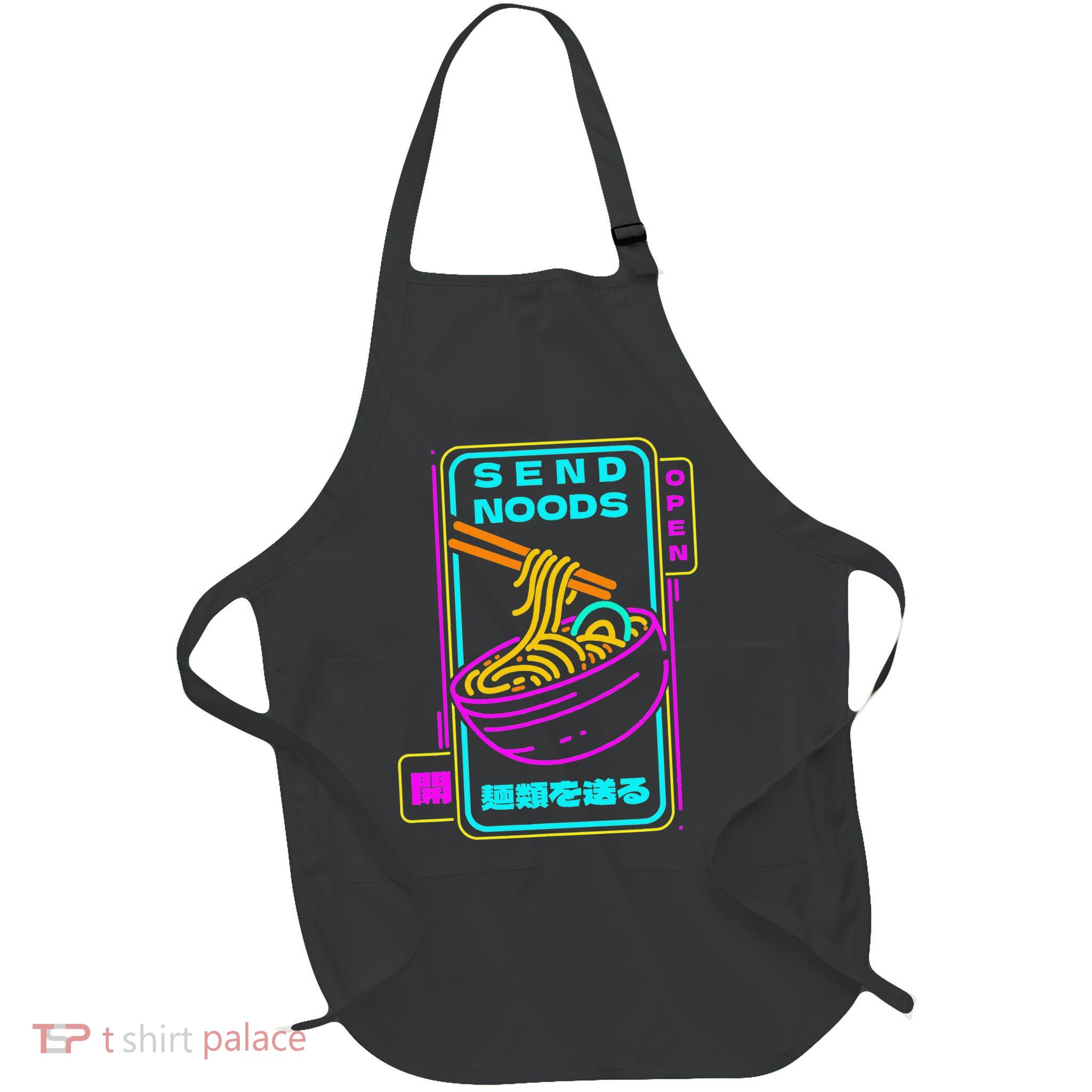 Send Noodle Bowl Funny Ra Noods Anime Japan Neon Glow Tee Apron