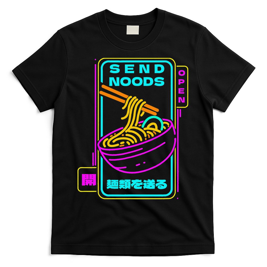 Send Noodle Bowl Funny Ra Noods Anime Japan Neon Glow Tee T-Shirt