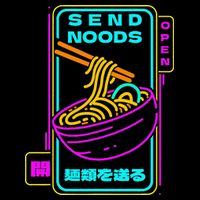 Send Noodle Bowl Funny Ra Noods Anime Japan Neon Glow Tee T-Shirt