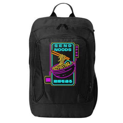 Send Noodle Bowl Funny Ra Noods Anime Japan Neon Glow Tee City Backpack