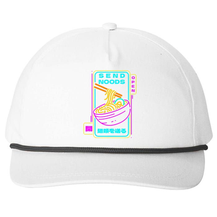 Send Noodle Bowl Funny Ra Noods Anime Japan Neon Glow Tee Snapback Five-Panel Rope Hat