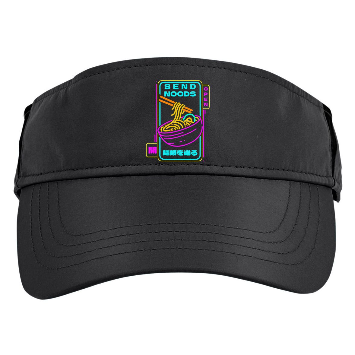Send Noodle Bowl Funny Ra Noods Anime Japan Neon Glow Tee Adult Drive Performance Visor