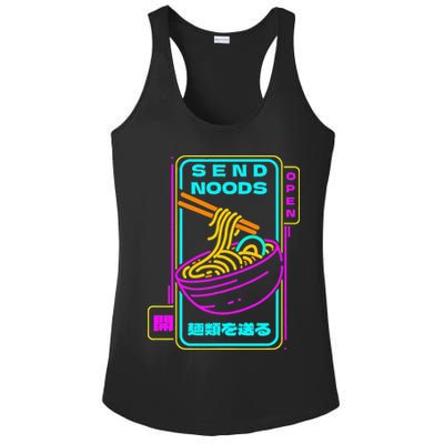 Send Noodle Bowl Funny Ra Noods Anime Japan Neon Glow Tee Ladies PosiCharge Competitor Racerback Tank