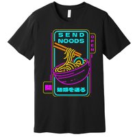 Send Noodle Bowl Funny Ra Noods Anime Japan Neon Glow Tee Premium T-Shirt