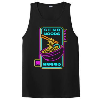 Send Noodle Bowl Funny Ra Noods Anime Japan Neon Glow Tee PosiCharge Competitor Tank