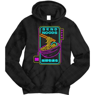 Send Noodle Bowl Funny Ra Noods Anime Japan Neon Glow Tee Tie Dye Hoodie