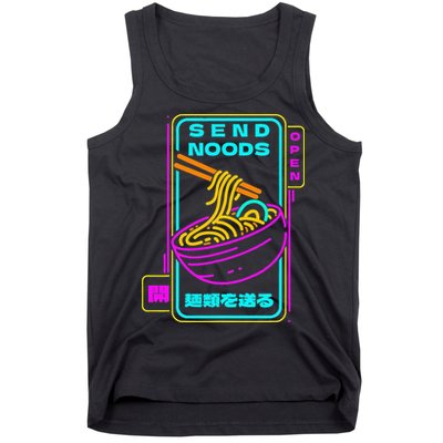 Send Noodle Bowl Funny Ra Noods Anime Japan Neon Glow Tee Tank Top