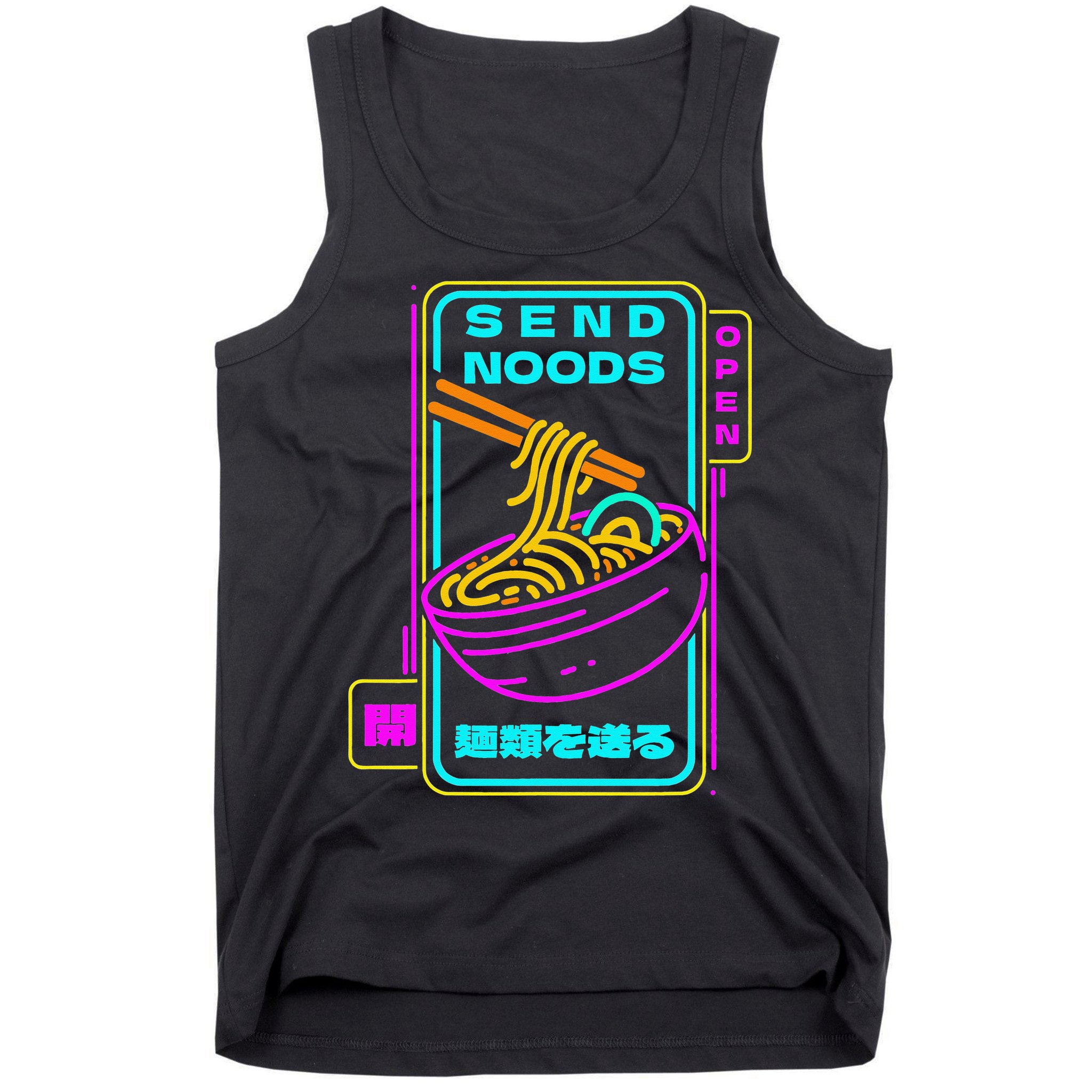 Send Noodle Bowl Funny Ra Noods Anime Japan Neon Glow Tee Tank Top