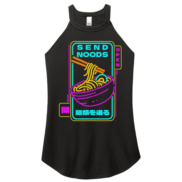Send Noodle Bowl Funny Ra Noods Anime Japan Neon Glow Tee Women's Perfect Tri Rocker Tank