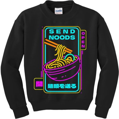Send Noodle Bowl Funny Ra Noods Anime Japan Neon Glow Tee Kids Sweatshirt