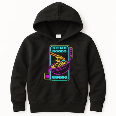 Send Noodle Bowl Funny Ra Noods Anime Japan Neon Glow Tee Kids Hoodie
