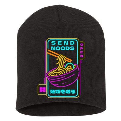 Send Noodle Bowl Funny Ra Noods Anime Japan Neon Glow Tee Short Acrylic Beanie