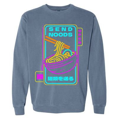 Send Noodle Bowl Funny Ra Noods Anime Japan Neon Glow Tee Garment-Dyed Sweatshirt