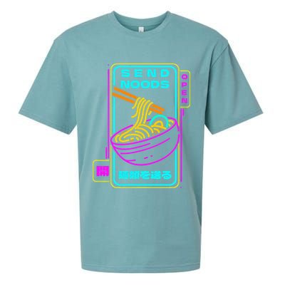 Send Noodle Bowl Funny Ra Noods Anime Japan Neon Glow Tee Sueded Cloud Jersey T-Shirt