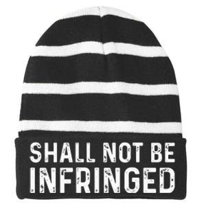 Shall Not Be Infringed Libertarian Second Amendment Pro Gun Striped Beanie with Solid Band