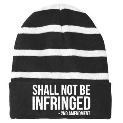 Shall Not Be Infringed 2nd Amendment Rights Striped Beanie with Solid Band