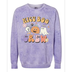 Spooky NICU Boo Crew Costume for Halloween Nurses Colorblast Crewneck Sweatshirt