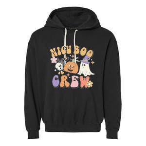 Spooky NICU Boo Crew Costume for Halloween Nurses Garment-Dyed Fleece Hoodie