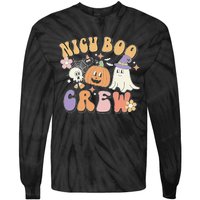 Spooky NICU Boo Crew Costume for Halloween Nurses Tie-Dye Long Sleeve Shirt