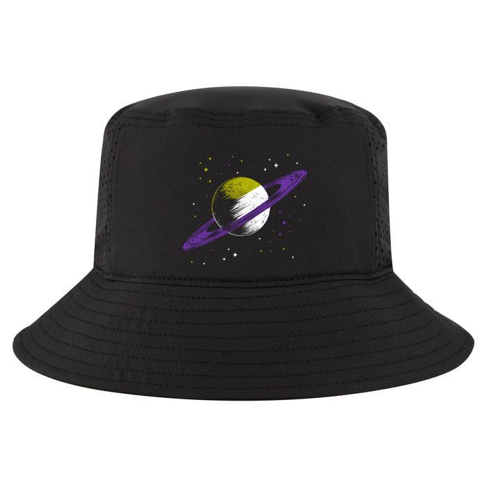 Saturn Non Binary Flag Agedner Astronomer Gift Non Binary Gift Cool Comfort Performance Bucket Hat