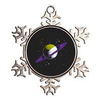 Saturn Non Binary Flag Agedner Astronomer Gift Non Binary Gift Metallic Star Ornament