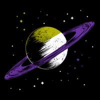 Saturn Non Binary Flag Agedner Astronomer Gift Non Binary Gift Wool Snapback Cap