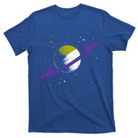 Saturn Non Binary Flag Agedner Astronomer Gift Non Binary Gift T-Shirt