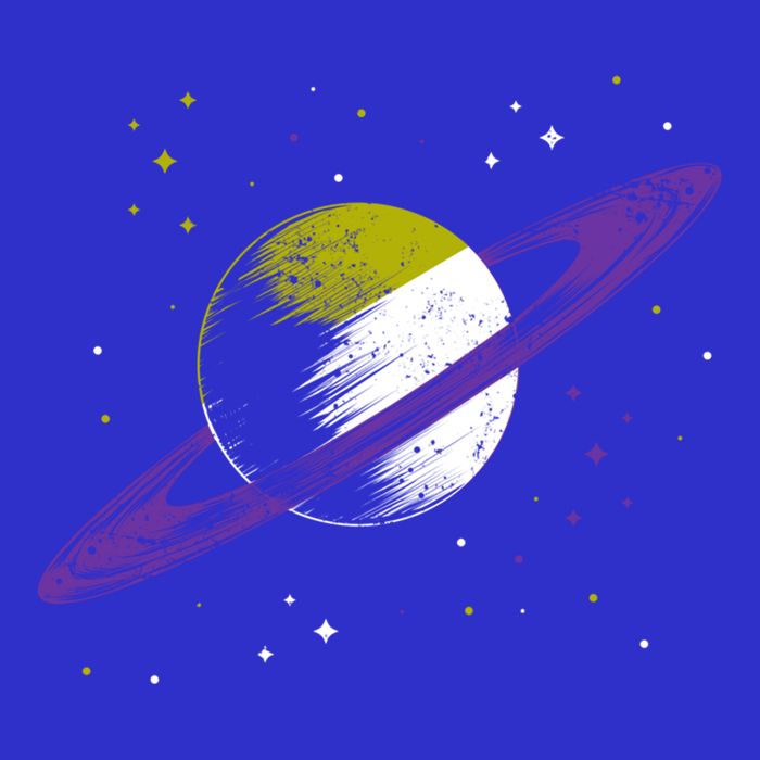 Saturn Non Binary Flag Agedner Astronomer Gift Non Binary Gift Mousepad