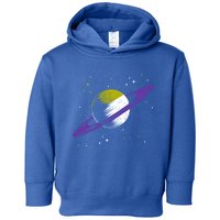 Saturn Non Binary Flag Agedner Astronomer Gift Non Binary Gift Toddler Hoodie