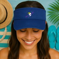 Saturn Non Binary Flag Agedner Astronomer Gift Non Binary Gift Valucap Bio-Washed Visor