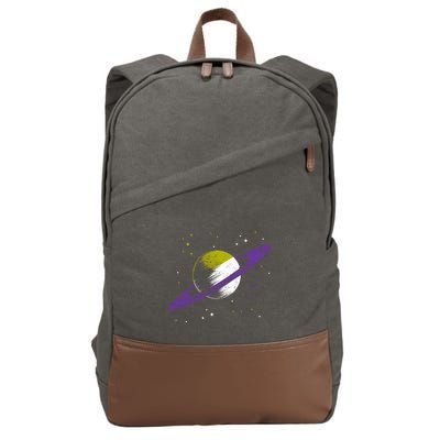 Saturn Non Binary Flag Agedner Astronomer Gift Non Binary Gift Cotton Canvas Backpack