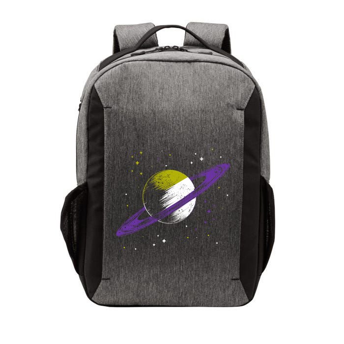 Saturn Non Binary Flag Agedner Astronomer Gift Non Binary Gift Vector Backpack