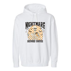 Skeleton Nightmare Before Coffee Garment-Dyed Fleece Hoodie