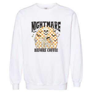 Skeleton Nightmare Before Coffee Garment-Dyed Sweatshirt