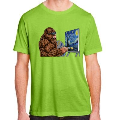 Starry Night Bigfoot Painting Funny Sasquatch Graphic Art Adult ChromaSoft Performance T-Shirt