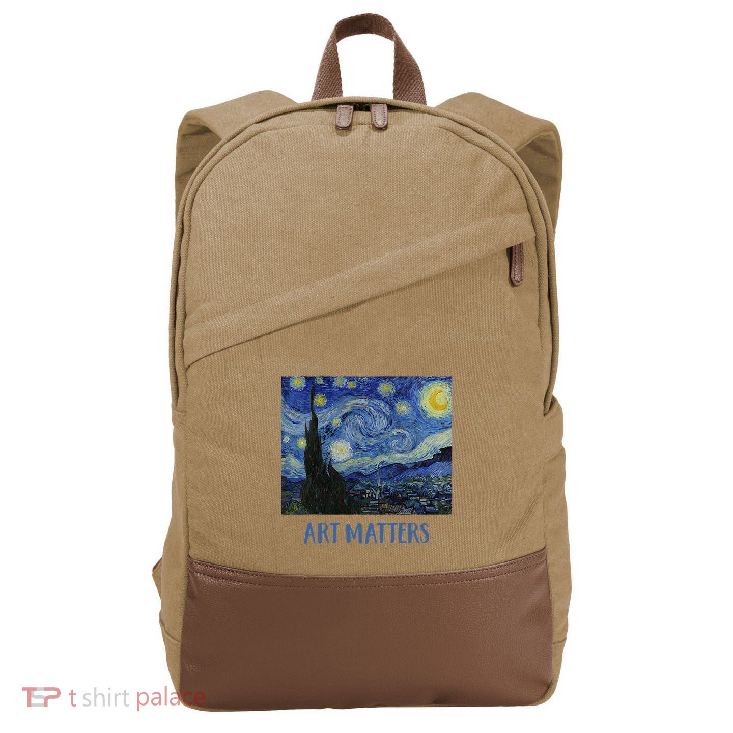 Starry Night By Vincent Van Gogh Art Matters Cotton Canvas Backpack