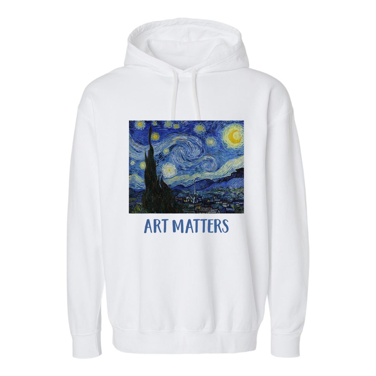 Starry Night By Vincent Van Gogh Art Matters Garment-Dyed Fleece Hoodie