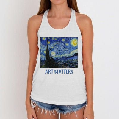 Starry Night By Vincent Van Gogh Art Matters Women's Knotted Racerback Tank