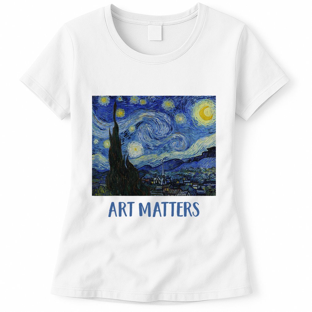 Starry Night By Vincent Van Gogh Art Matters Womens T-Shirt