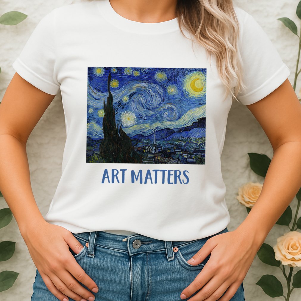 Starry Night By Vincent Van Gogh Art Matters Womens T-Shirt